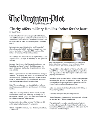 Believe In Tomorrow Military Initiative The Virginian Pilot 