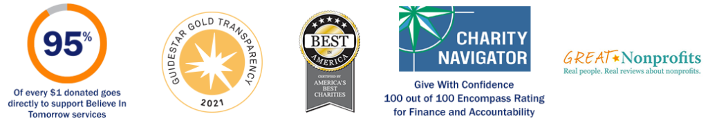 Believe In Tomorrow nonprofit ratings