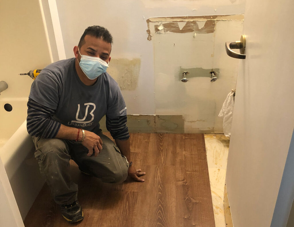 Believe In Tomorrow Corporate Partner Urban Built remodeling bathrooms at The Children's House At Johns Hopkins